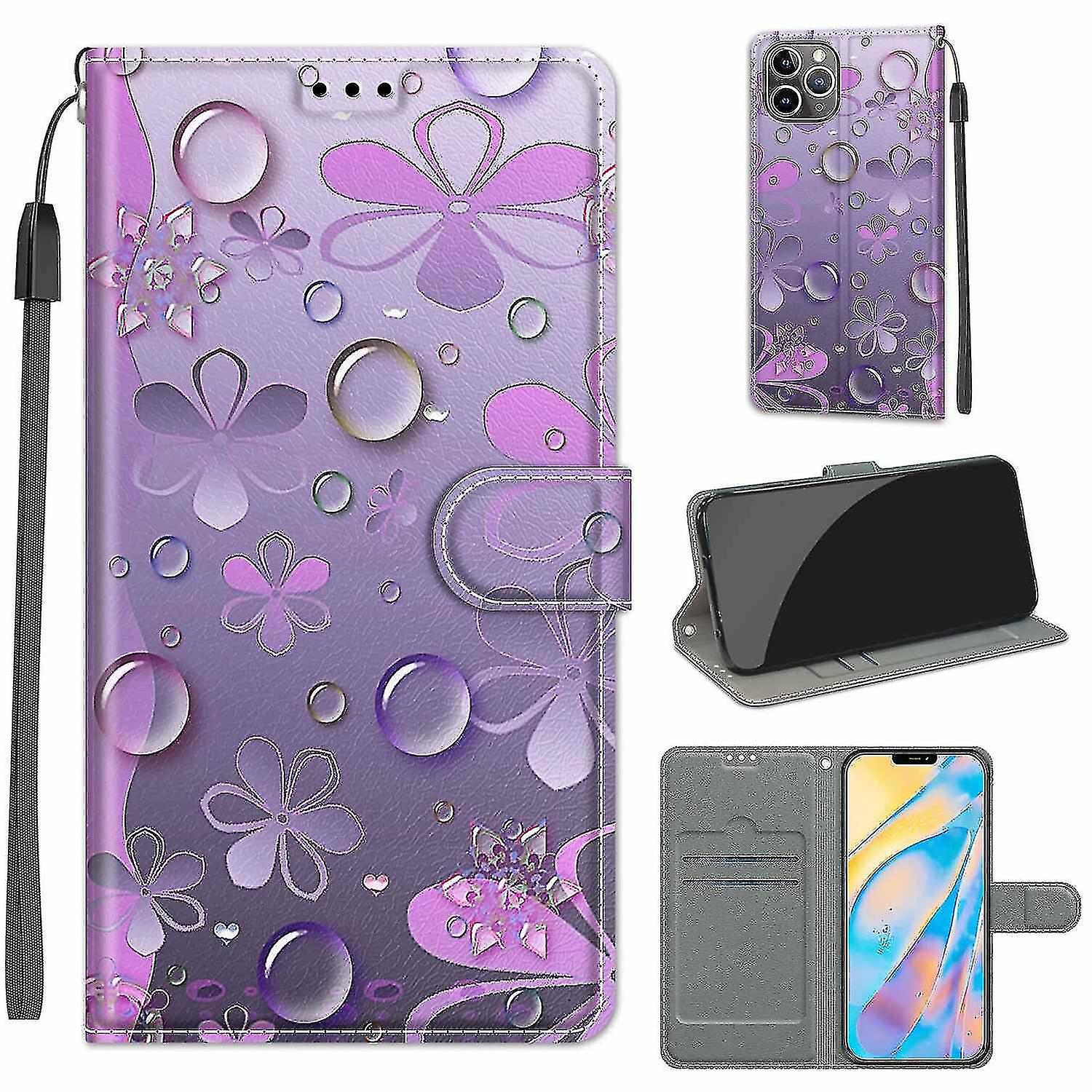 Compatible With Iphone 12 Pro Max Purple Petals Mobile Case