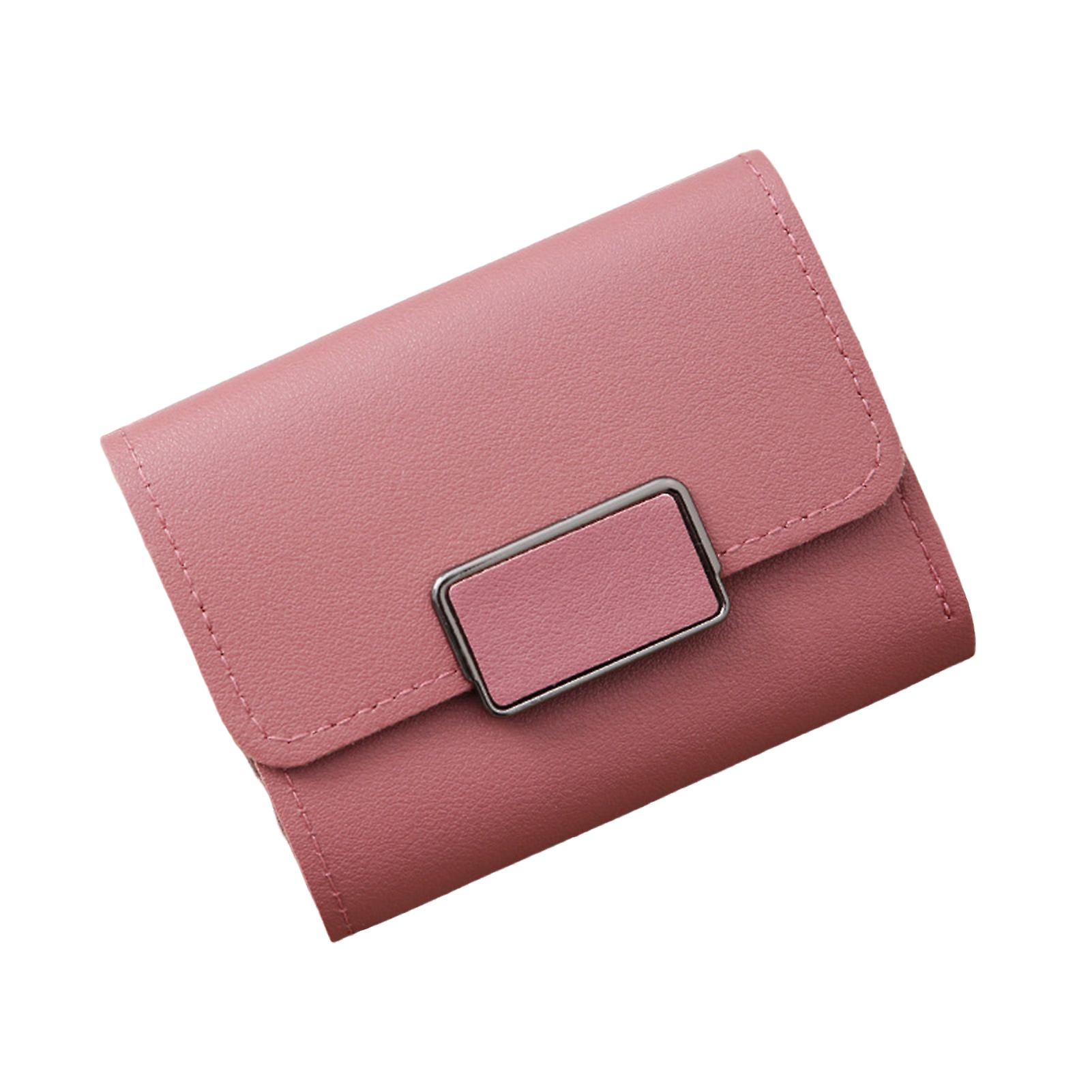 Women's Credit Card Holders Horizontal Square Lock Handbag Three-fold