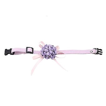 Haustier Bowknot Blume Hals Hals Verstellbarer Riemen Hund Katze Welpen Bogenhalsbänder (Lavendel M)