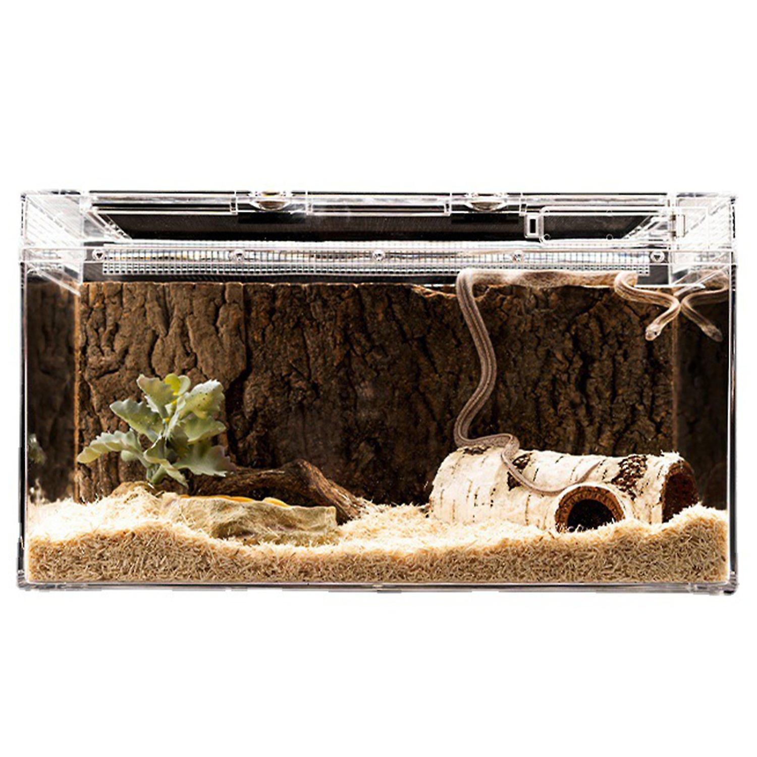 Reptile Habitat Decoration: L Size Resin Birch Hideaway, Gray