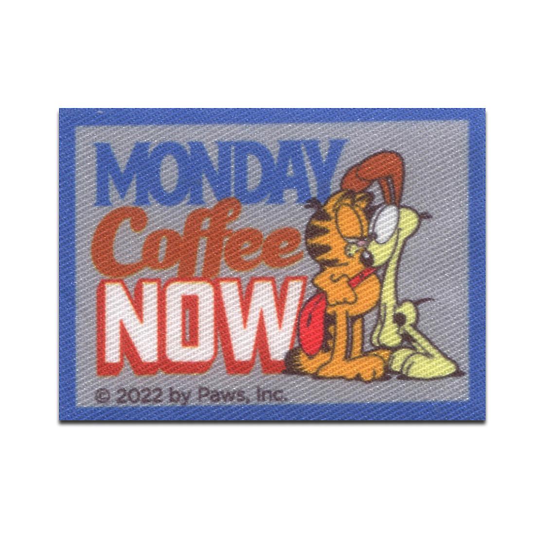Garfield © Monday Coffee Now Comic Cat Printed - Patch, Iron-on Patch, Iron on Patch, Applique, Patches, Patches, Iron On, Size: 6.5 x 4.7 c