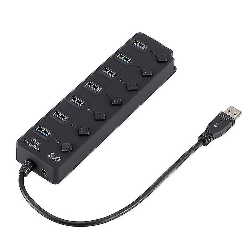 Usb 3.0 Hub Splitter 7 Ports With On/off Switches High Speed 5gbps Micro Multiple Usb Port Expander For Pc Computer