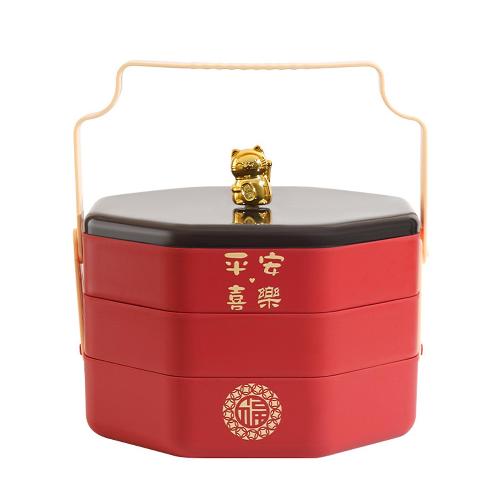 Snack Box Multi-compartment Divided Serving Tray Lucky Cat Design Food Storage Container For Home Parties Picnics