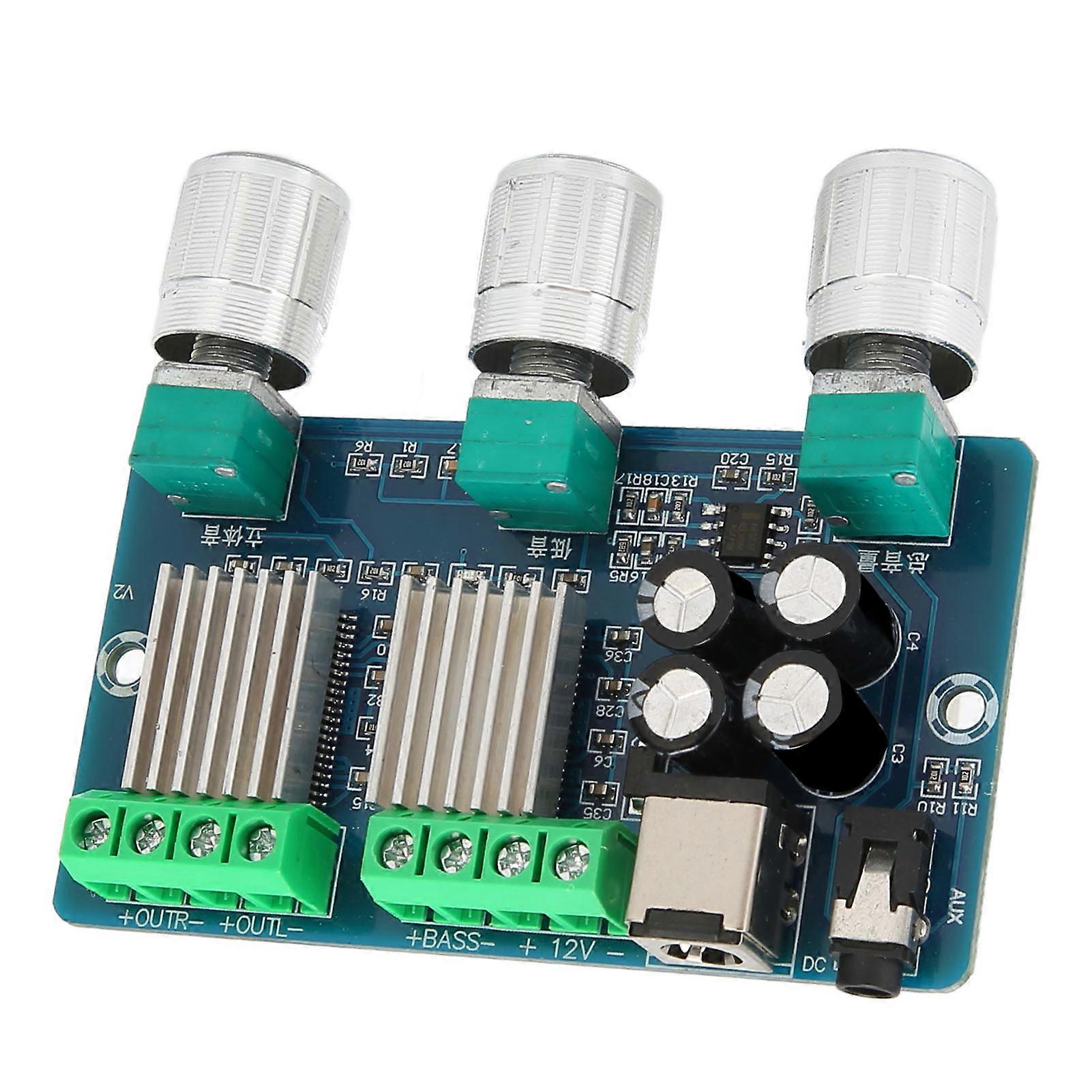 Digital Power Amplifier Board DC 12V 2.1 Channel Stereo Digital Subwoofer Power Amplifier Board 