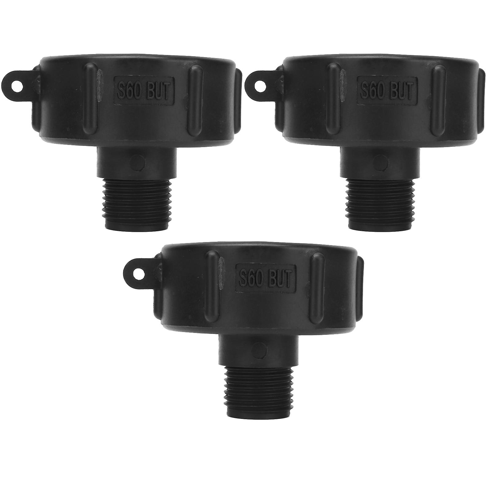MechKit IBC Tank Connector 3Pcs IBC Tank Connector G3/4 Thread ABS Plastic Drain Adapter Replacement Valve Fittings, Compatible with IBC Tanks,
