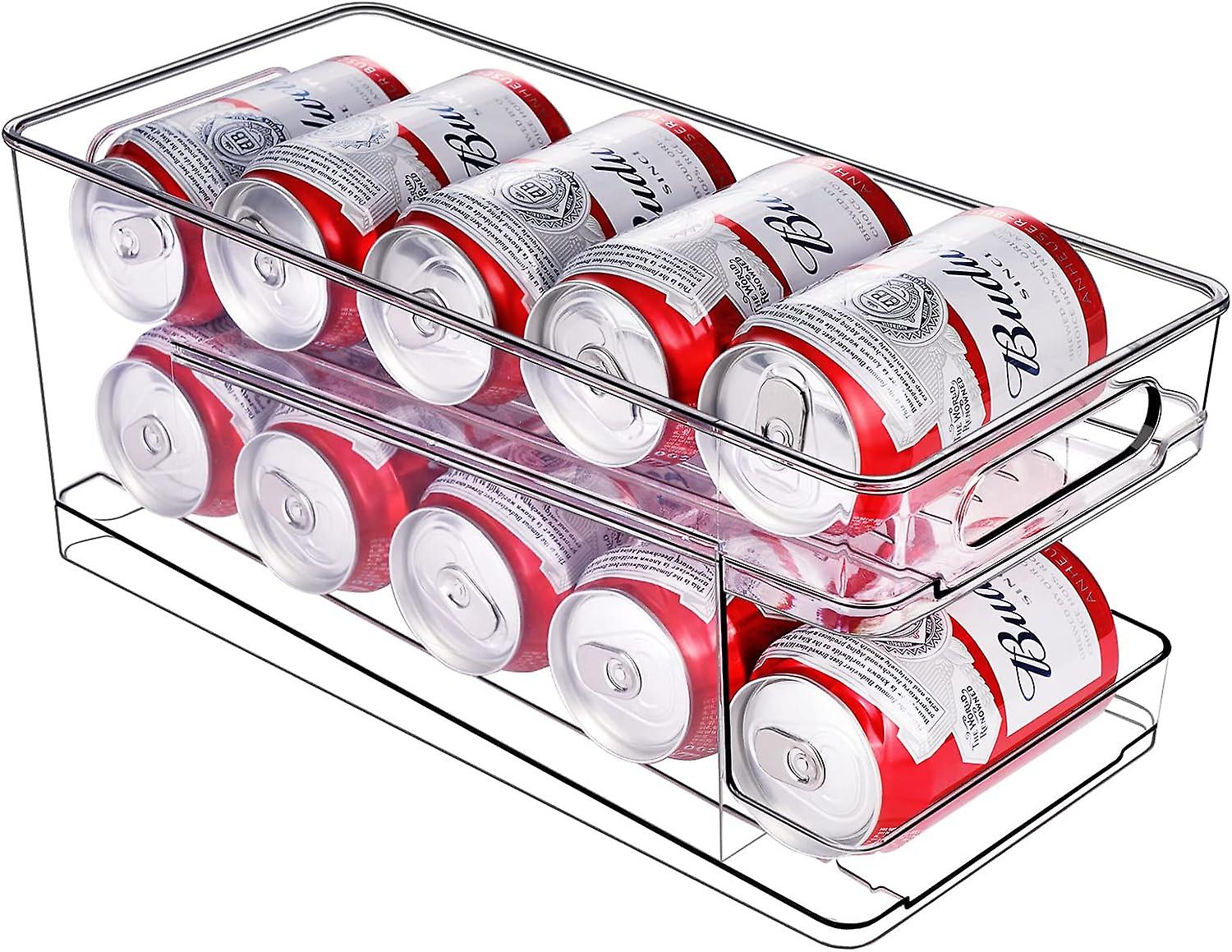 Rolling Can Dispenser Fridge Beer Can Organiser Soda Can Dispenser for Fridge Kitchen Cupboard Pantry Countertop 10 Standard Size 330ML Beer Soda Pop