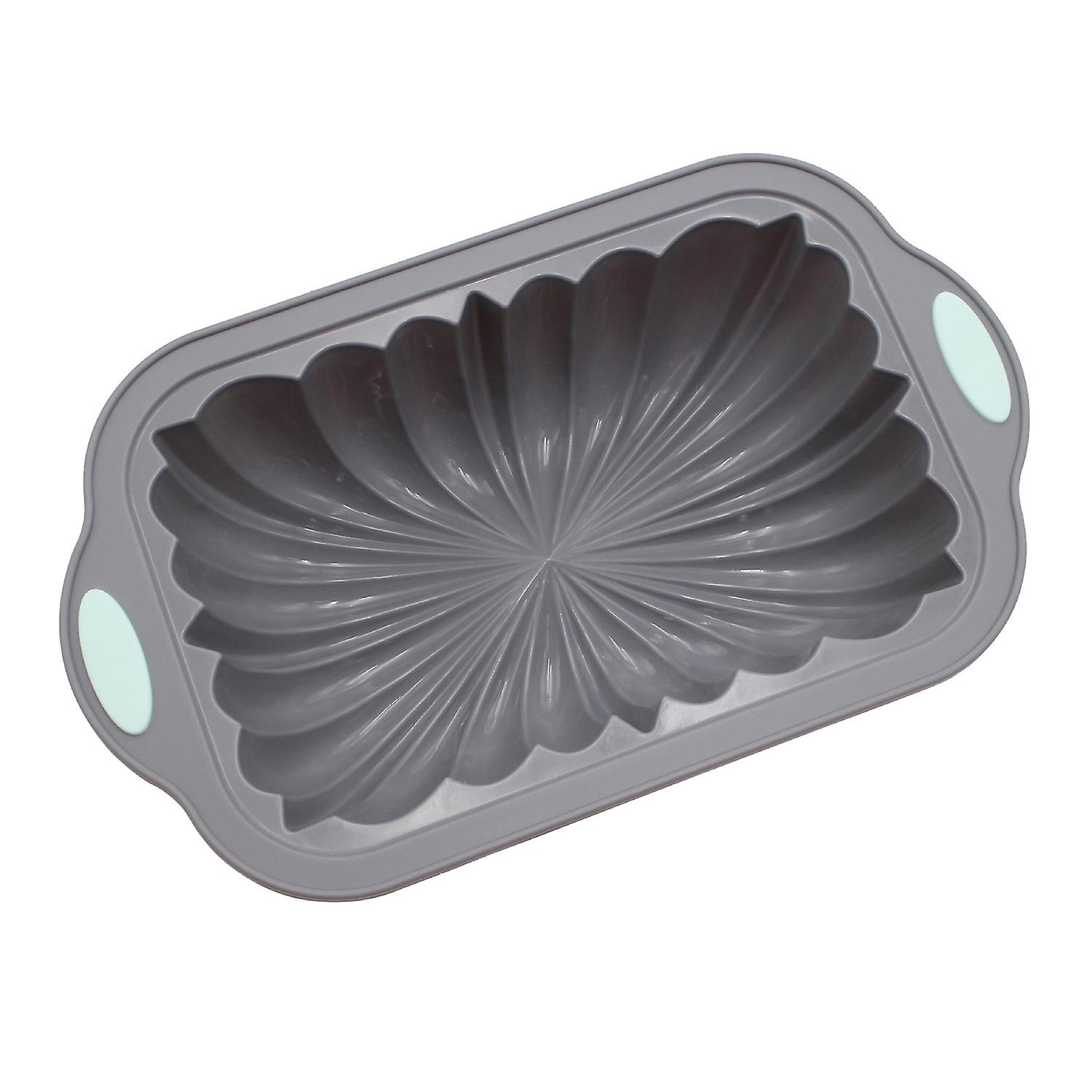 OuZhan Cake Mold Nonstick Quick Release Rectangle Fluted Design Bread Mold for Cake Shop 