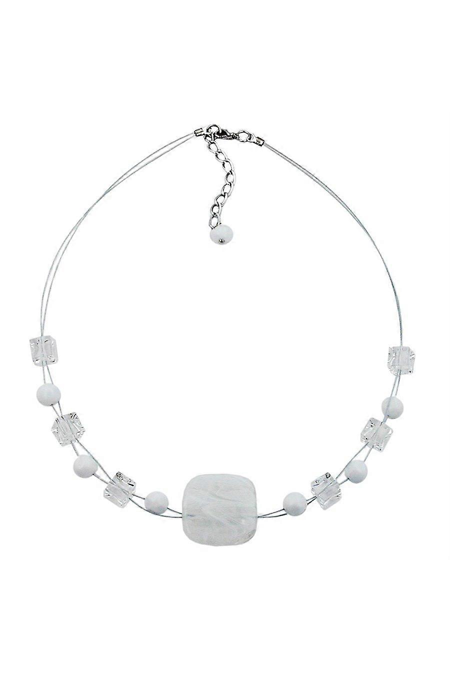 Necklace White-transparent 42cm - Gl02359