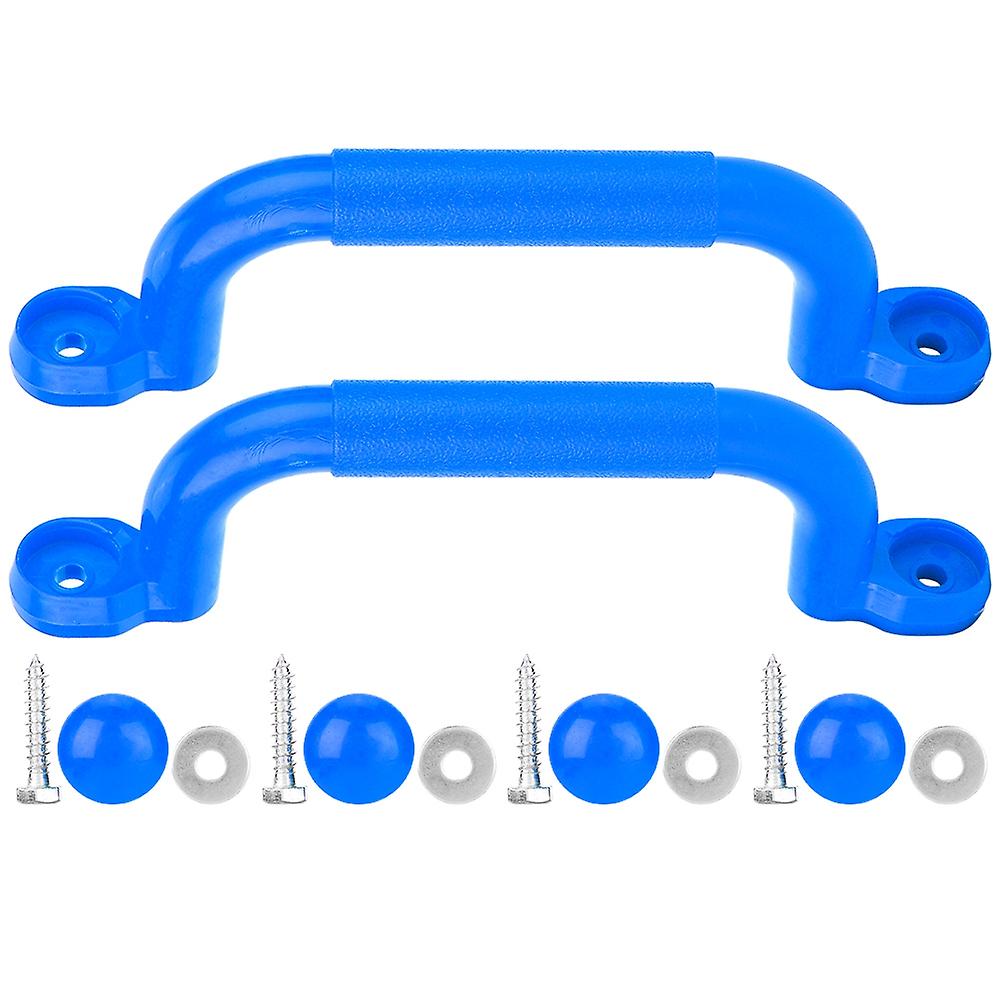 Verdant Touch Kids Playground Handle Children Playground Safety Swing Handle, 2-Pack, Non-Slip Plastic Kids Playground Accessories, Blue