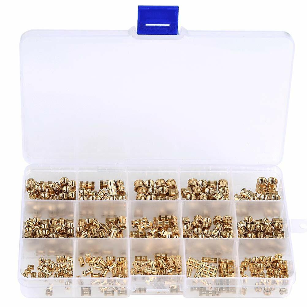 330Pcs M2 M3 M4 M5 Metric Female Thread Brass Knurled Nut Threaded Insert Embedment Nuts Assortment Kit