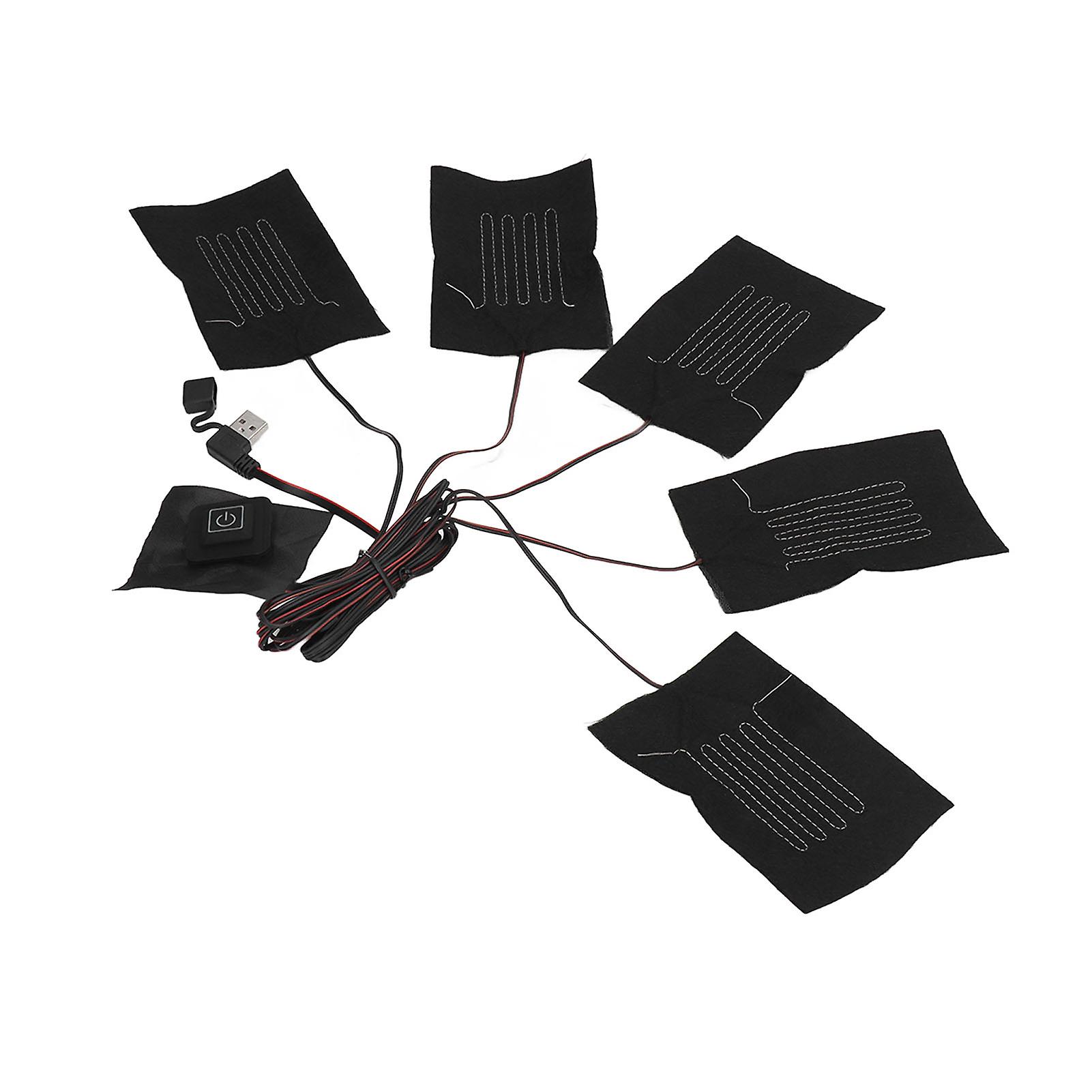 5 in 1 Electric Vest Cloth Heat Pad 3 Gears Temperature Adjustable USB Heating Pad Waterproof Composite Fiber Heater Pad
