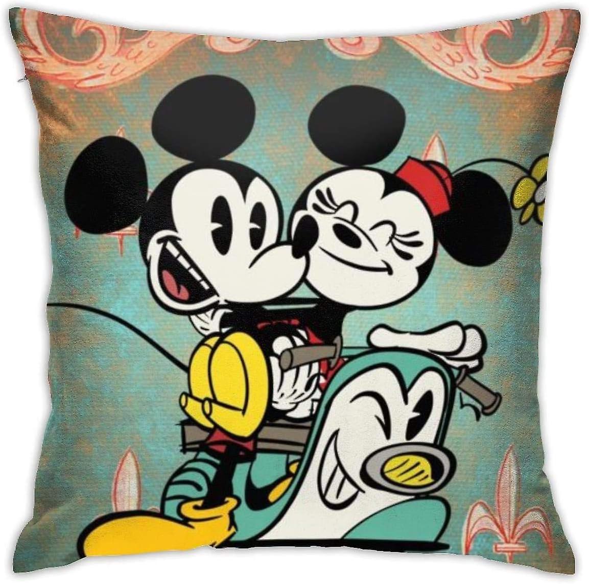 Throw Pillow Covers Mickey Mouse Pillowcase Cushion Case for Sofa Bed Chair Home Decor.(18x18 Inch) AA-2845