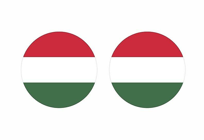 2x stick sticker round cocarde Hungarian flag