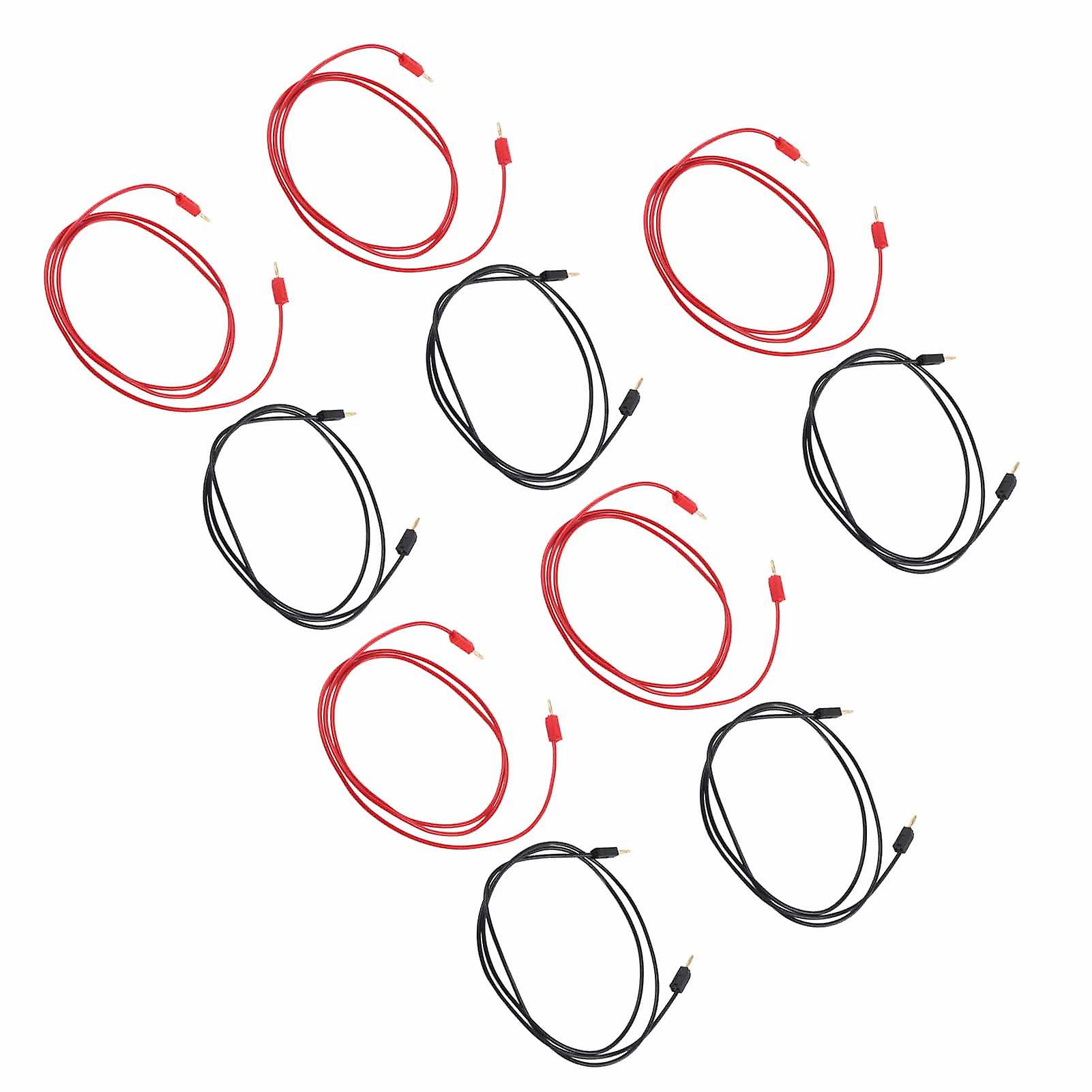 5 Sets Banana Plug Test Line Gold Plating Banana Plug Test Cable with 2mm Jack for Electrical Projects 