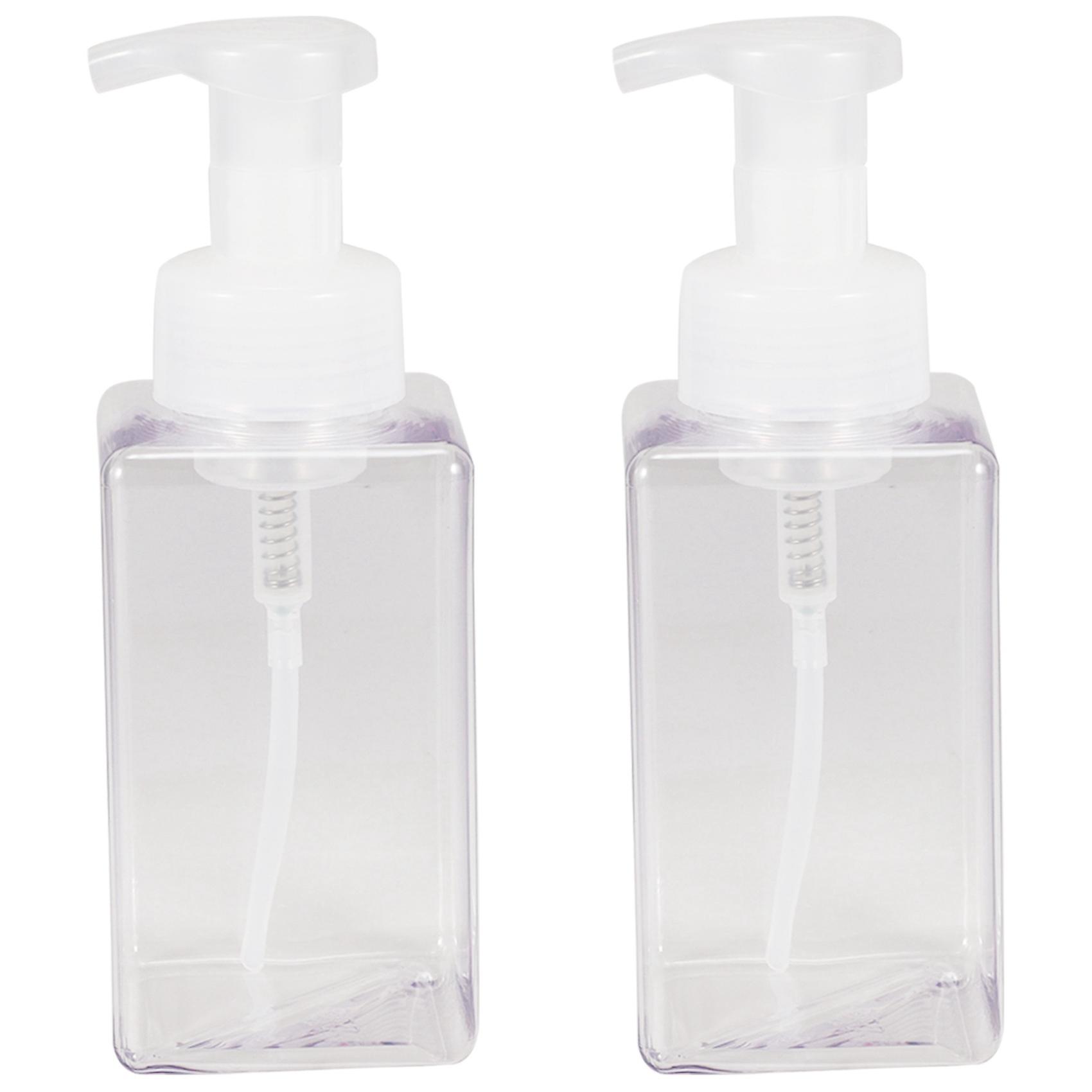 2 Pack Foaming Soap Dispenser 15Oz Refillable Foam Liquid Empty Plastic Pump Container - Clear 450M