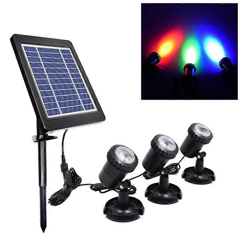 Red Green Blue Light Lawn Insertion Pool Solar Spotlight