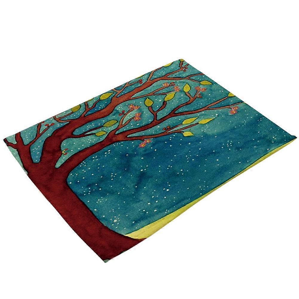 Tree Printing Placemat Washable Heat-Resistant Place Mat Table Bowl Cup Mat  (#6)