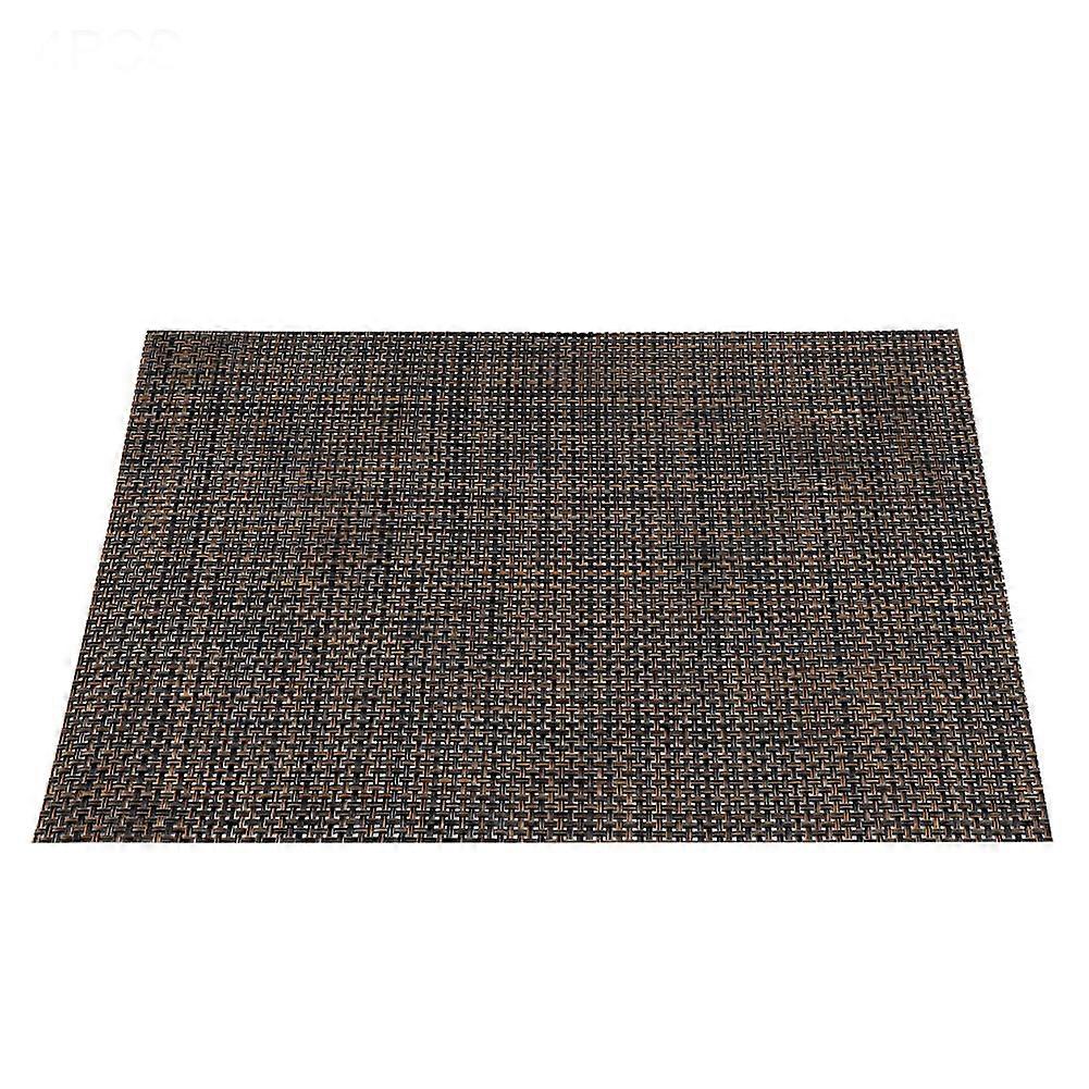 Rectangle Table Mats for Dining Table PVC Placemat Kitchen Dining Decoration(Copper)