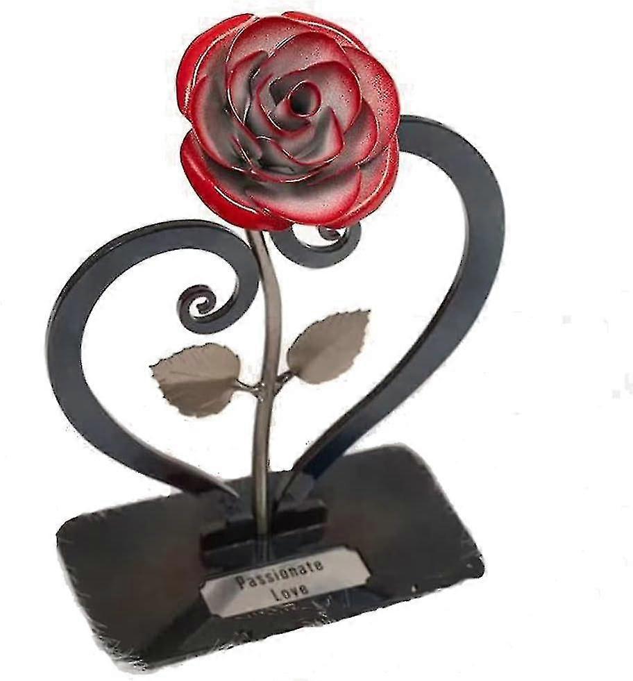 Ferro Metallo Rosa Forgiato A Mano Fiore Artificiale Compleanno Matrimonio San Valentino Festa della Mamma Casa Gar