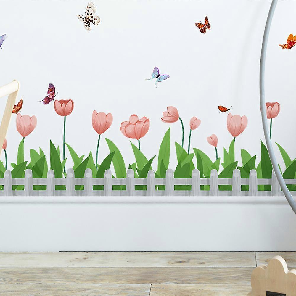 Creative Flowers Butterflies Grid Wall Sticker, Wall Sticker Decal