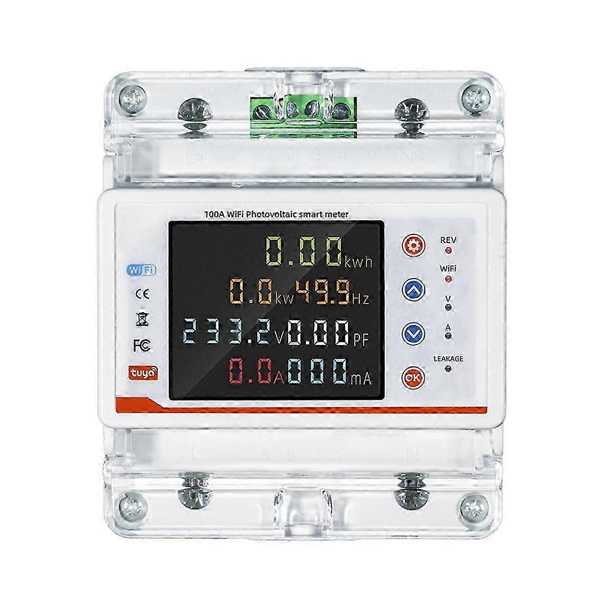 Tuya WiFi Single Phase 4P Intelligent Circuit Breaker WiFi Auto-Reclosing Voltage Current Protector