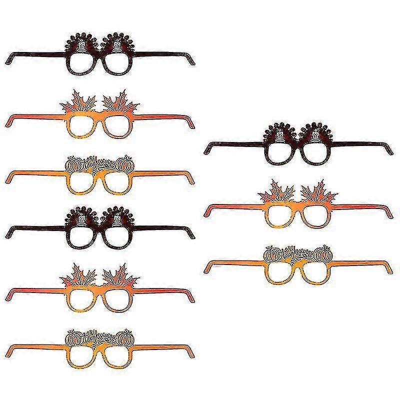 9pcs Funny Thanksgiving Eyeglasses Performance Decoration Props (3pcs/type)