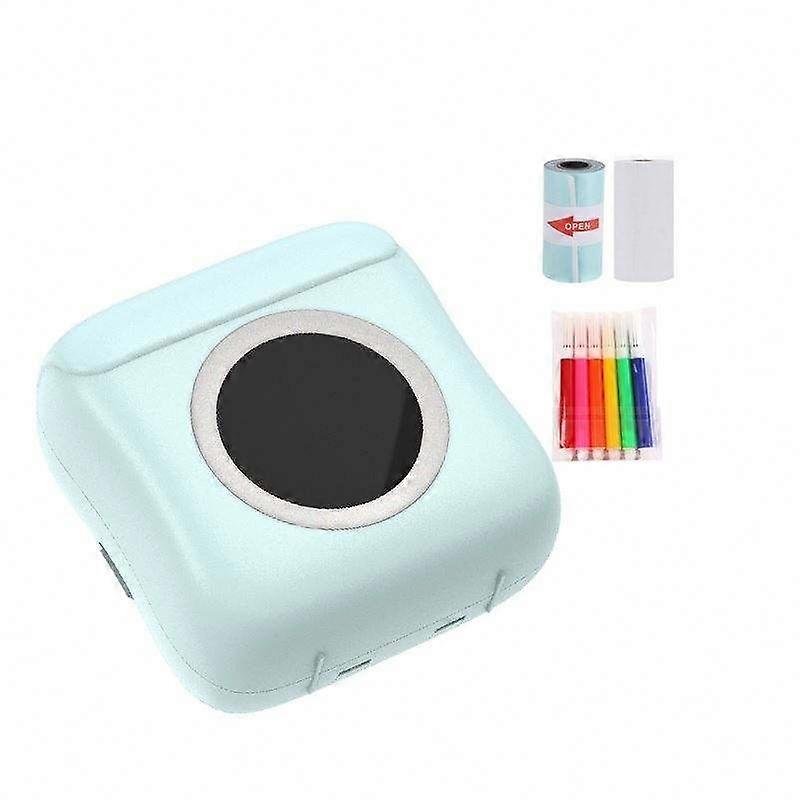 Portable mini thermal printer inkless pocket mini wrong title printer label machine blue with waterc