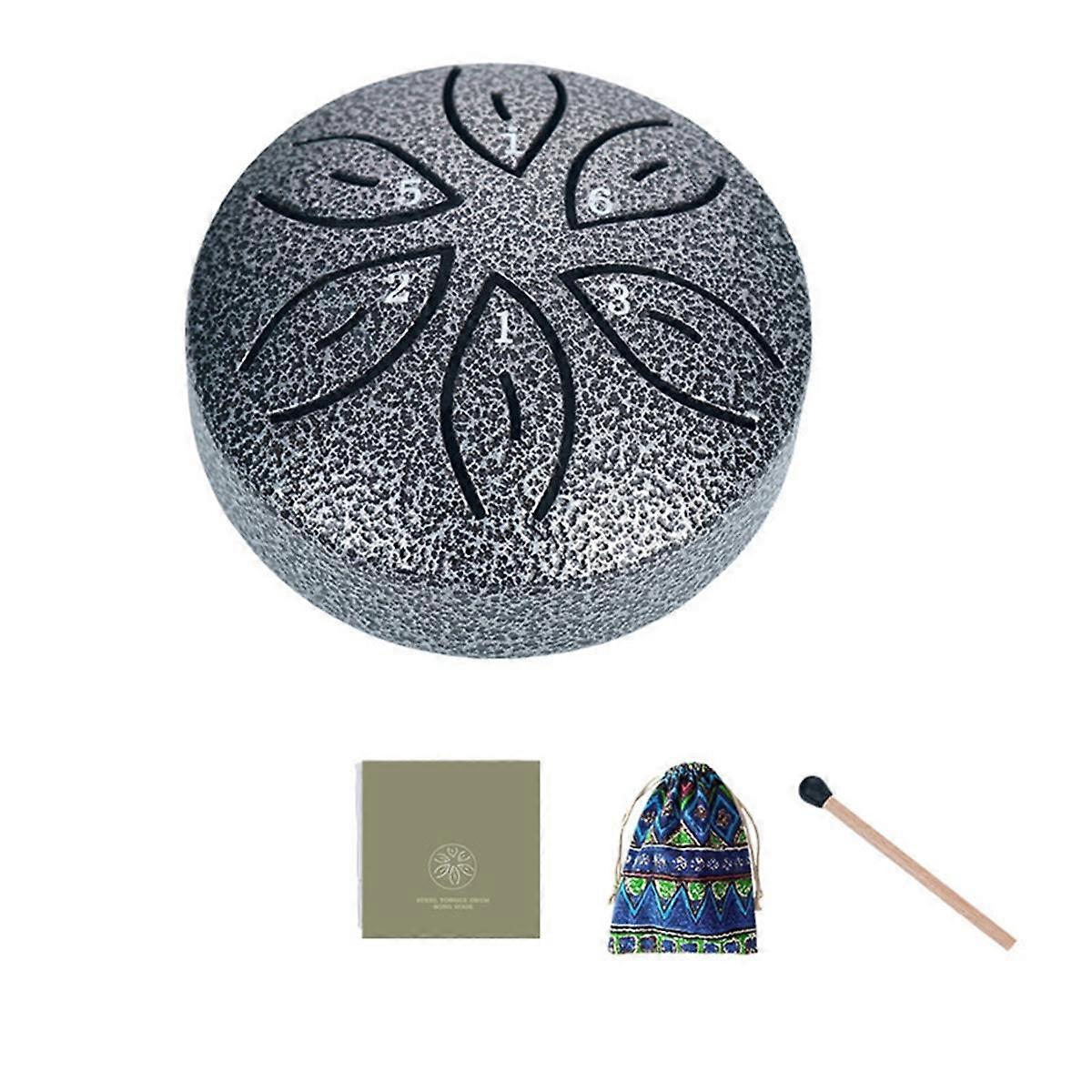 Children'S Musical Instruments Orff Instruments Crafts Mini Hollow Drum 3 Inch 6 Tone Silver