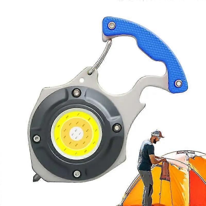 Keychain Work Light Waterproof Keychain Lamp Portable Flashlight With Bottle Opener And Window Hammer Feature Magnetic