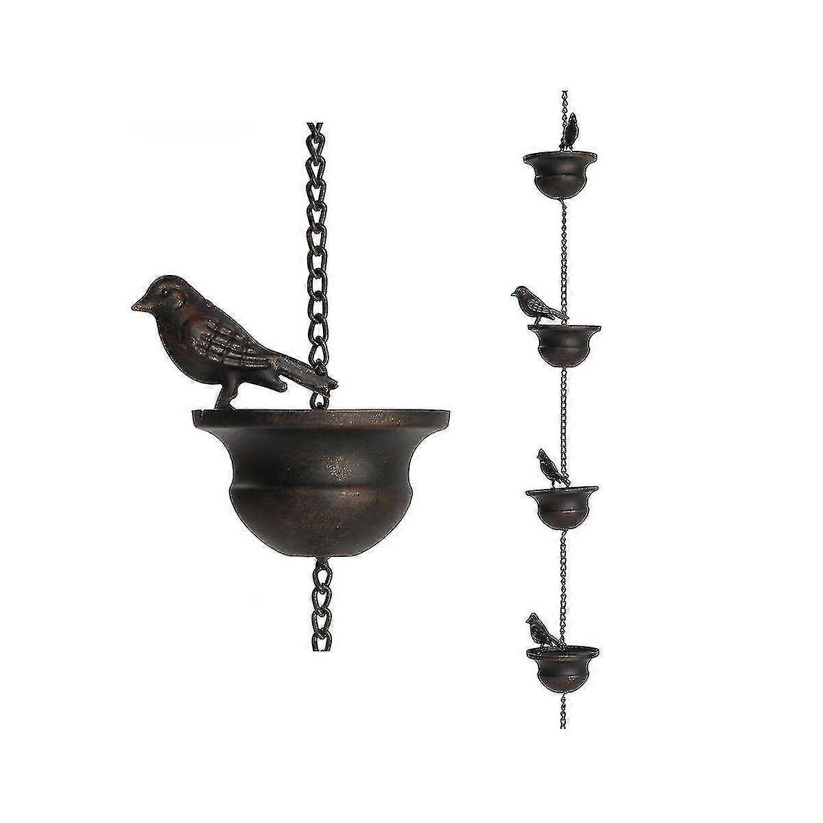 Rain Chains For Gutters Mobile Birds On Cups Rain Chimes 7.8ft Rain Chimes With Attached Hanger And