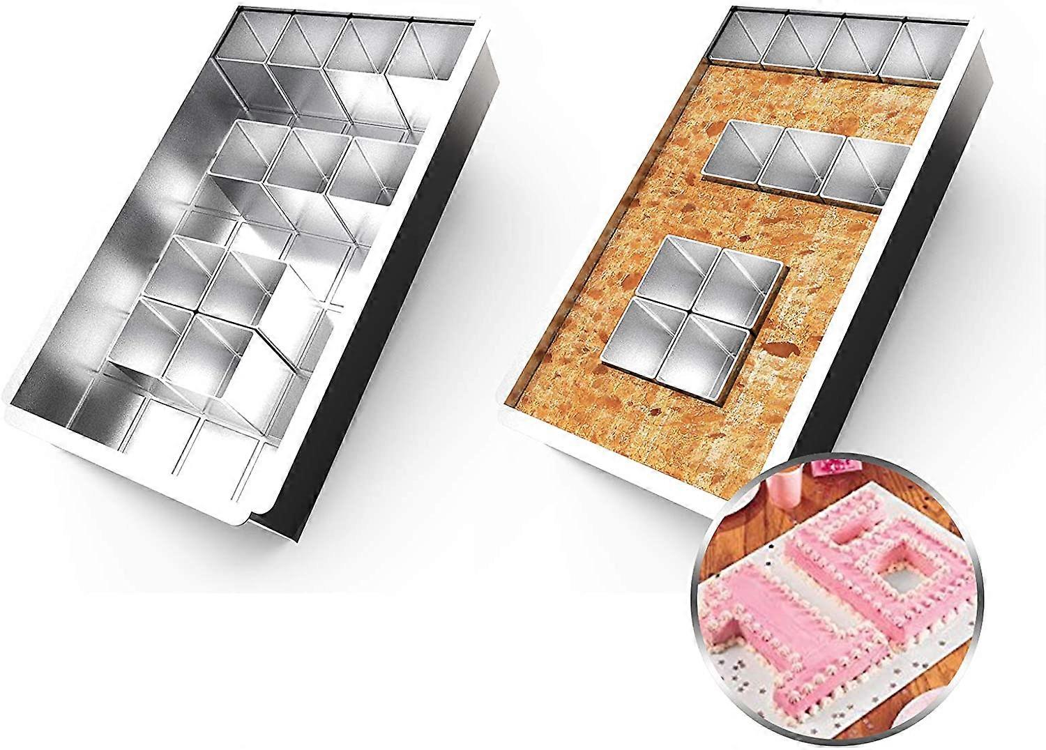 調整可能な焦げ付き防止ベーキングモールド - アルファベット番号ケーキ缶セット