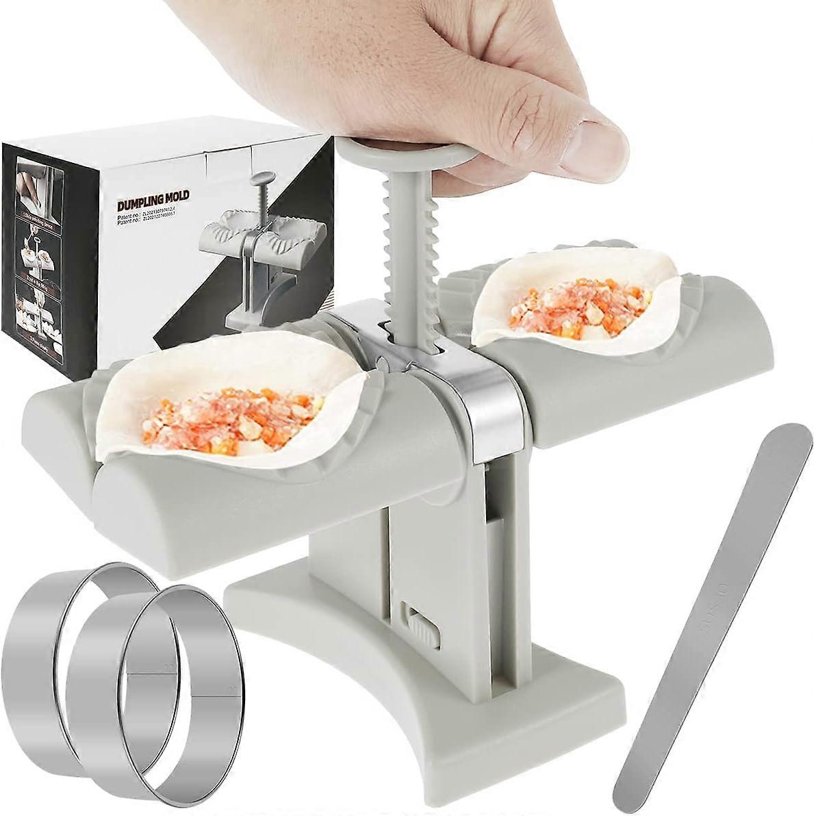 4Pcs Dumpling Maker Kit, Double Head Automatic Dumpling Maker Mould, Household Reusable Dumpling Making Tool, Automatic Multifunctional Quickly Making