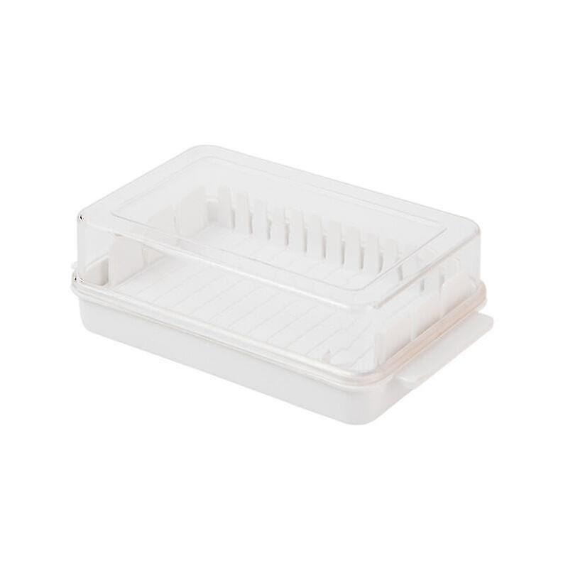 Plastic Butter Dish, Butter Dish With Lid Transparent Water Butter Dish Butter Dish Kitchen Food Container White Butter Box, Multifunctional Kitchen A