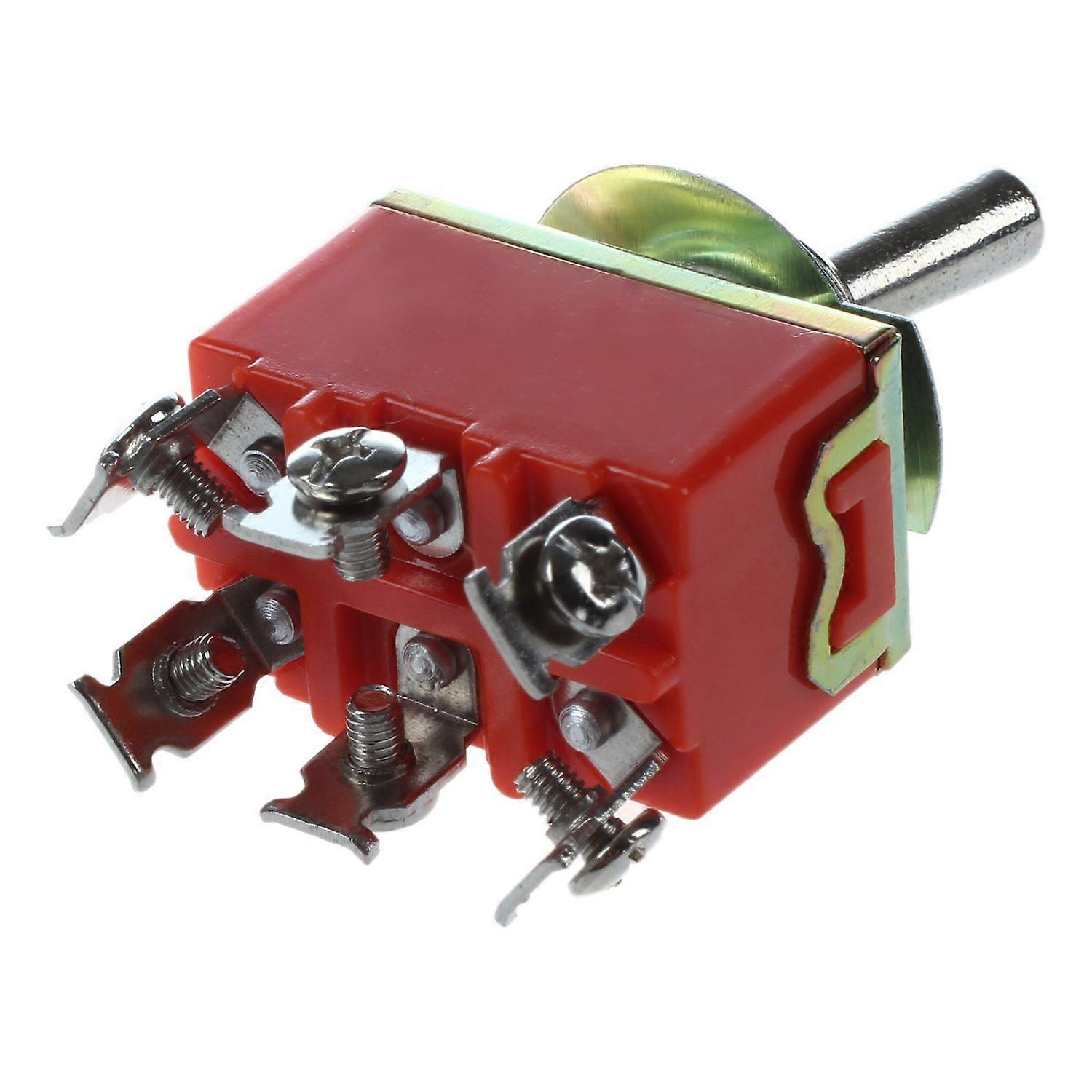 AC 250V 15A Latching 3 Way On-Off-On Single Pole Double Throw Toggle Switch Orange