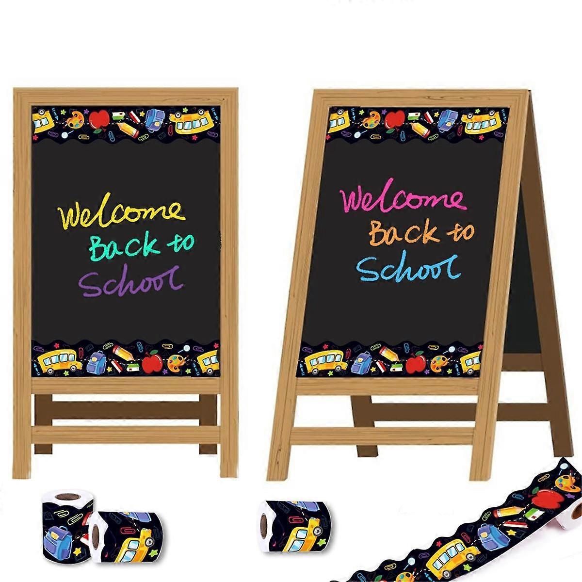 Back to School Bulletin Board Border Self Adhesive Scalloped Trim Border Sticker 67.9ft for School