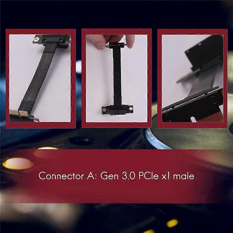PCIE X1 Riser Cable Dual 90 Degree Right Angle PCIe 3.0 X1 to X1 Extension Cable 8Gbps PCI Express