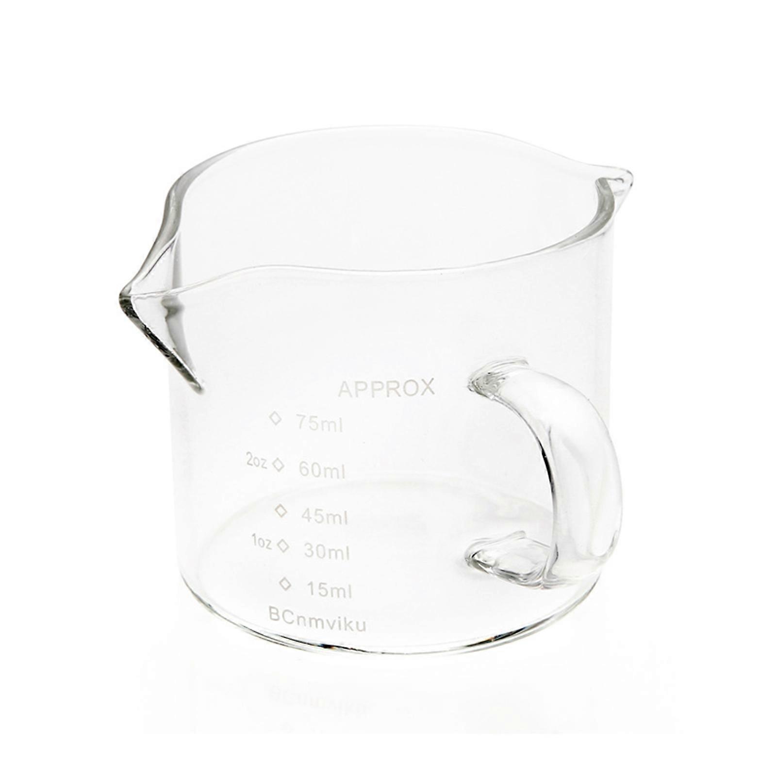 Glass Measuring Cup Espresso Shot Glass Liquid Glass Ounce Cup With Scale and Double Nozzle Kitchen