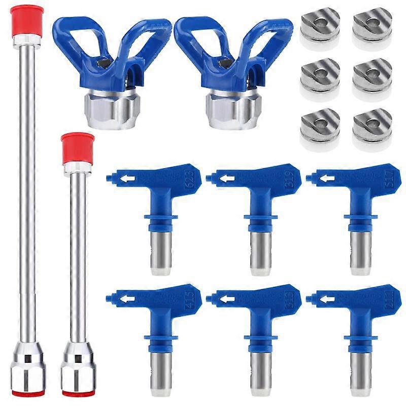 10PCS Airless Reversible Tip Nozzles Airless Sprayer Nozzles Extension Pole with Sprayer Nozzle Tip Guard