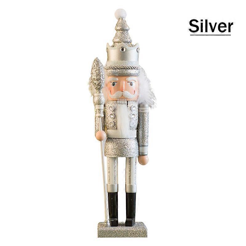 42 سنتيمتر كسارة البندق الجندي الملك دمية متلألئة مسحوق اللون دمية خشبية اليدوية الحرفية زخرفة زخرفة عيد الميلاد هدية