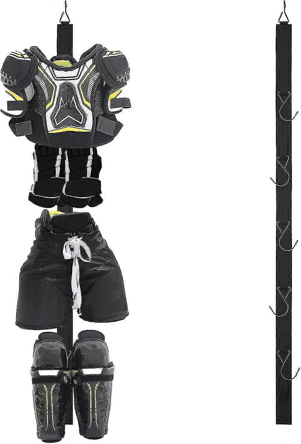 Stendibiancheria da hockey - Organizer per attrezzatura sportiva con cinghie di sospensione e 5 ganci