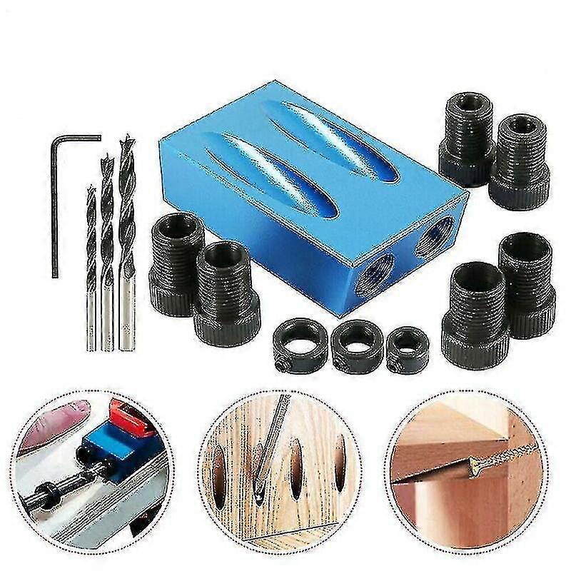 14 Pieces 15 Pocket Holes Gabrit Visk Drill Tool Tool Kit Angle Localizer
