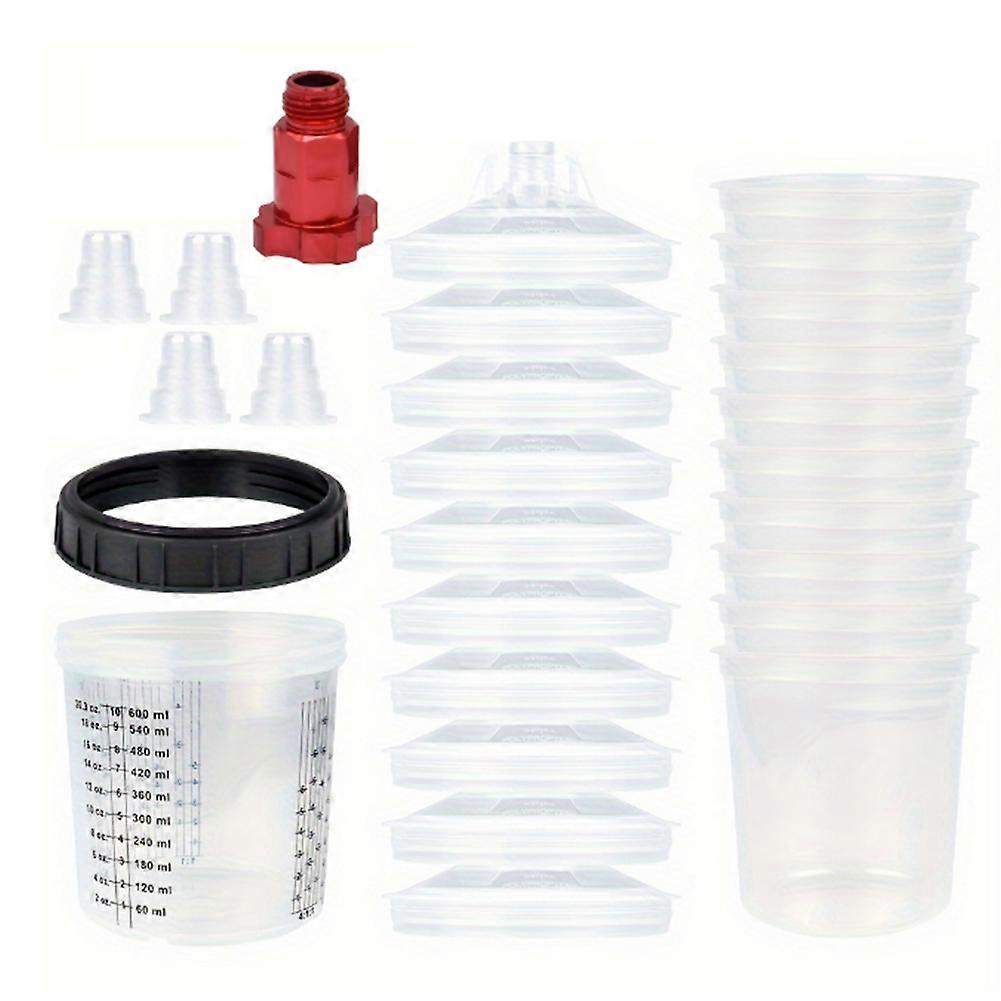 600ml Disposable Paint Cup with Connector Sprayer Cup Paint Mixing Cup Type H/O Quick Cup Spraying