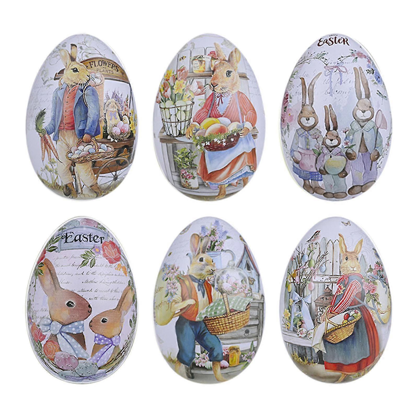 Easter Decorations Easter Tinplate Eggs Color Rabbit Iron Eggs Candy Eggshells