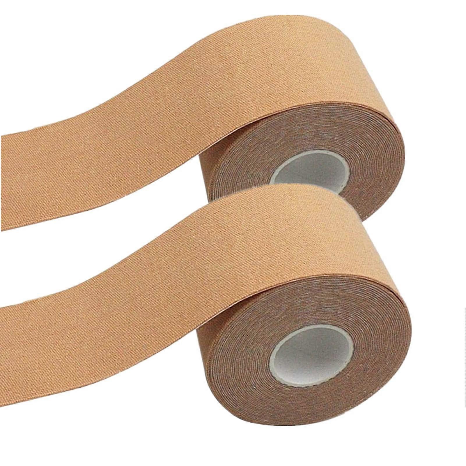 Kinesiology Tape, Boob Tape, 2x5m Roll of Elastic Muscle Support Tape for Exercise, Sports & Injury Recovery & A-E Cup Large Breast