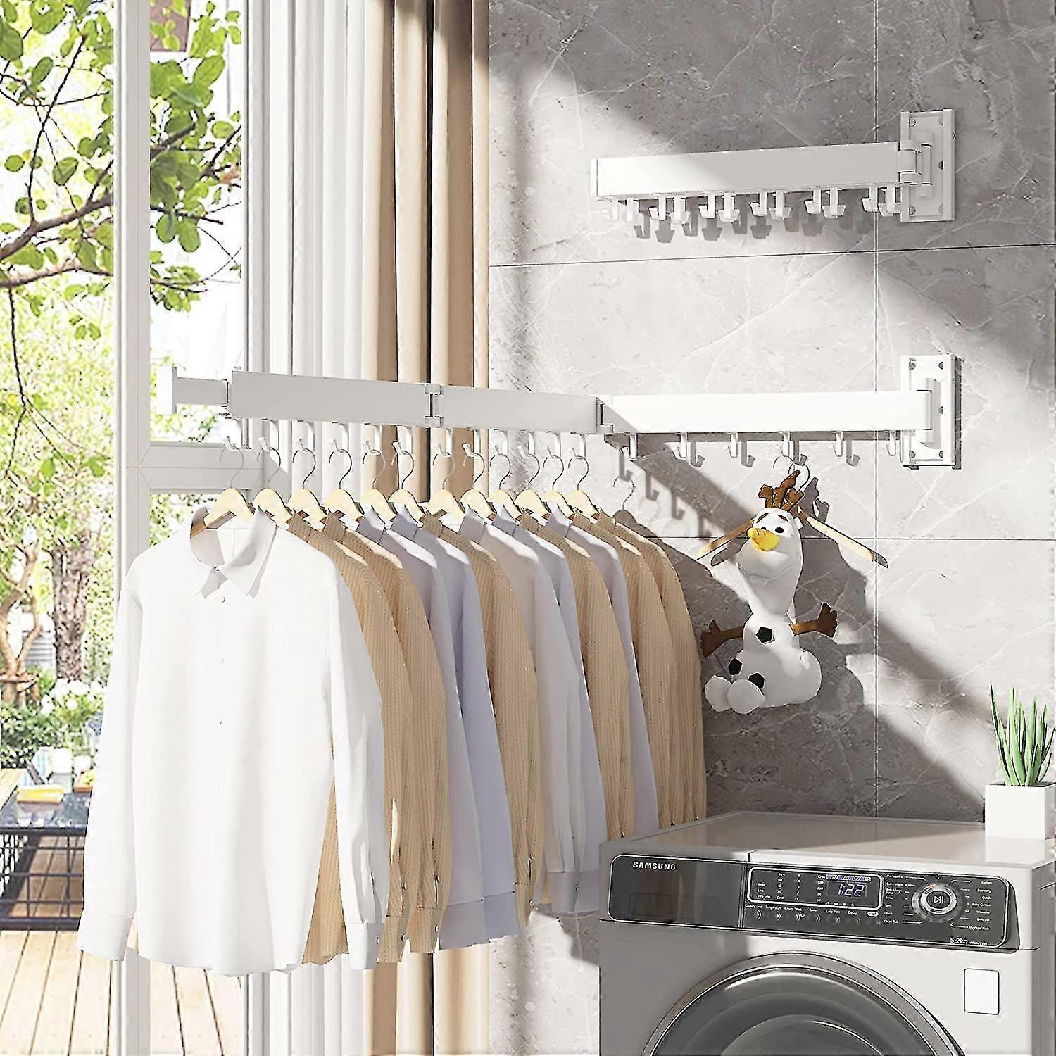 Hanging Clothes Airer Laundry Room Drying Rack Wall Mounted