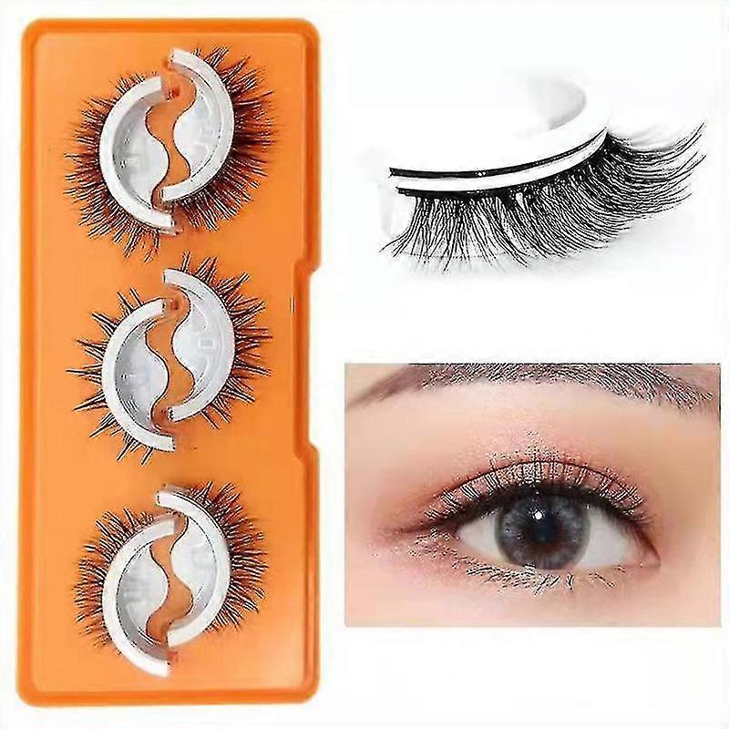 Self-adhesive Eyelashes Curling And Sharpening Eyelashes Glue-free Cross False Eyelashes