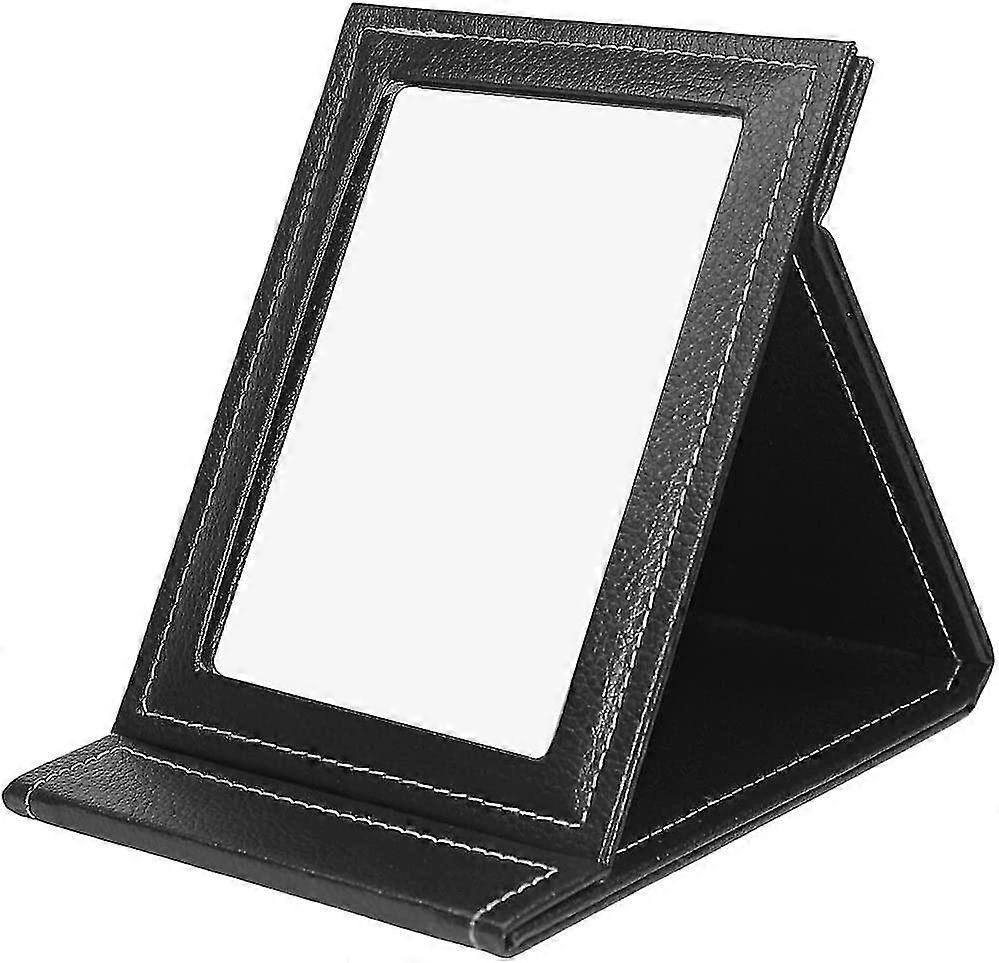 Portable Foldable Mirror Makeup Mirror With Adjustable Stand,black