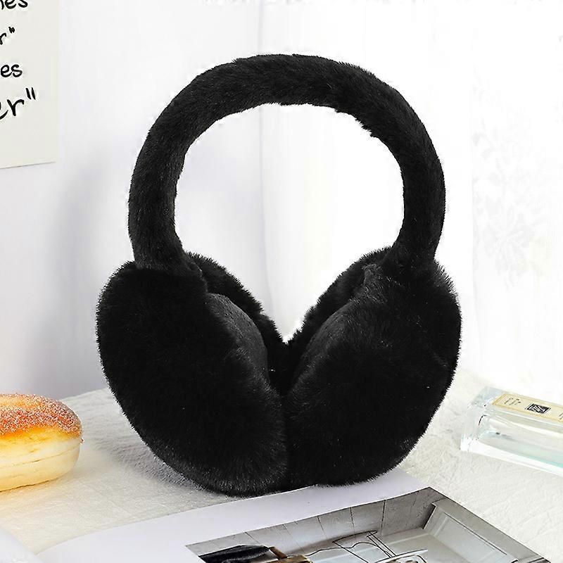 Solid Color Elastic Non-slip Cute Unisex Earmuffs Winter Soft Thickened Plush Headband Ear Warmer