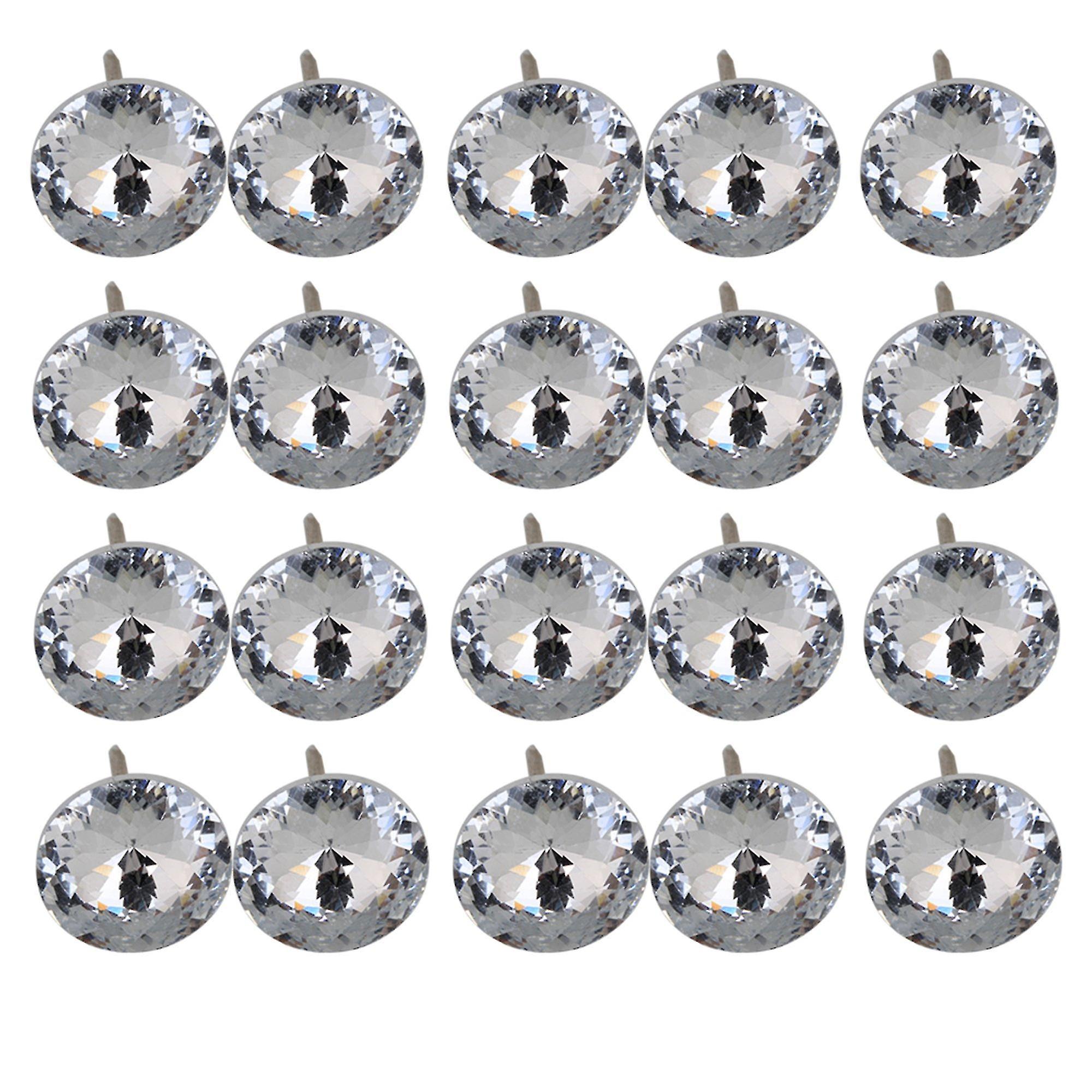 Nails 20pcs Diamante Wall Decor Crystal Upholstery Sofa Headboard Button Nails 20x33mm