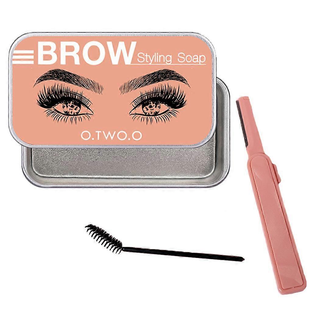 Eyebrow Soap Kit 3D with Brushes Waterproof for Natural Brows clear